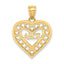 14k AMOR  in Cut-out Heart Charm