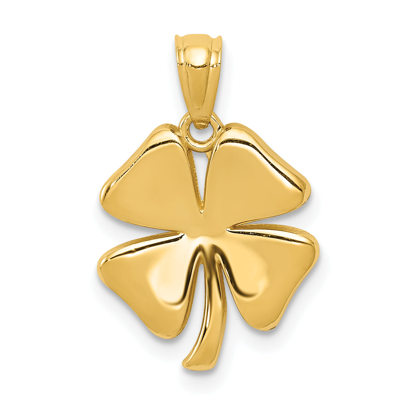 14k Gold Polished 4 Leaf Clover Pendant Main image