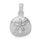 14K White Gold Polished Sand Dollar Pendant