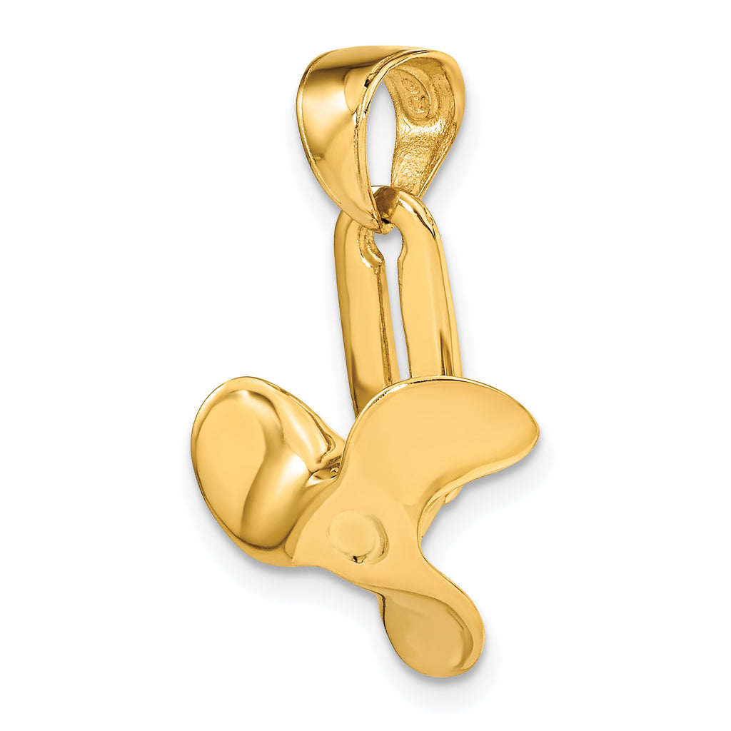 14k 3-D Moveable Blade Propeller Pendant