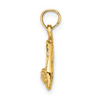 14K Gold 3D Polished Textured Ballerina Slippers Charm