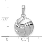 14K White Gold Polished Volleyball Pendant