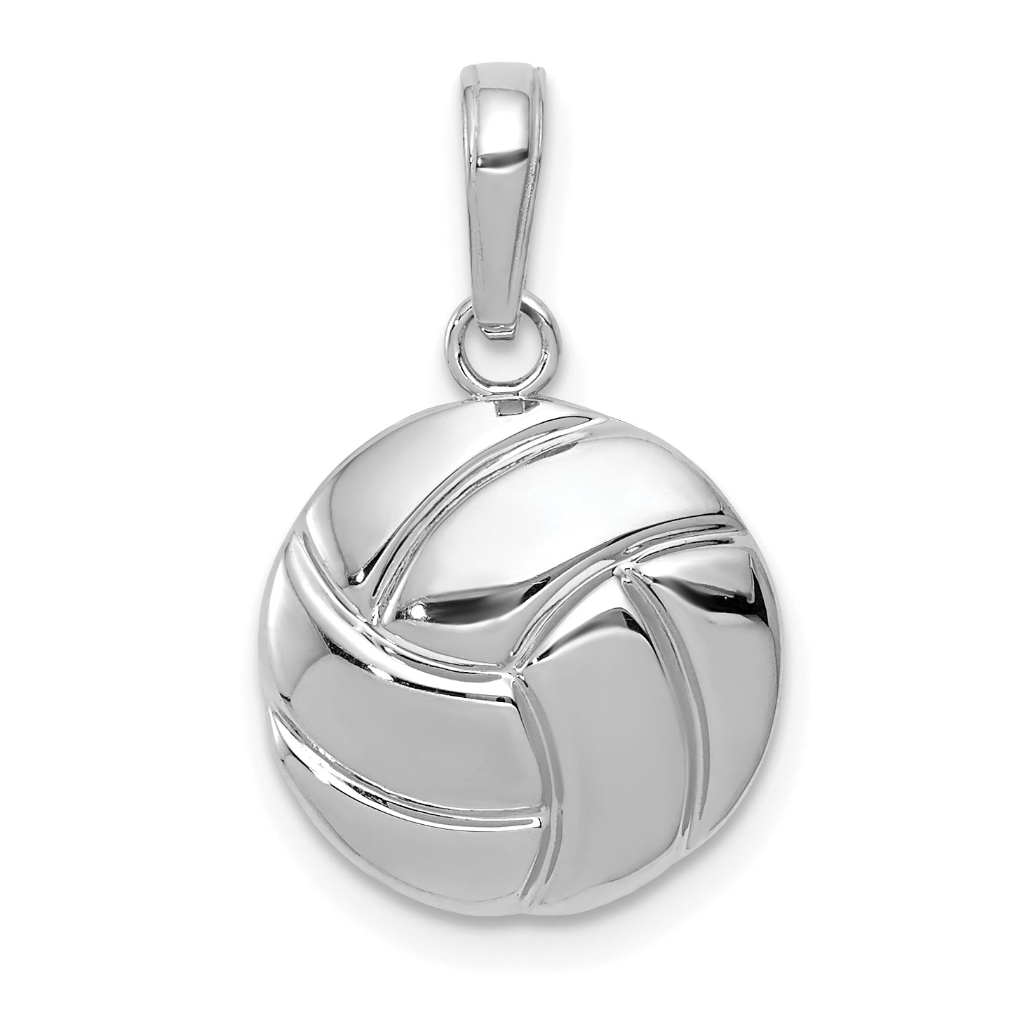 14K White Gold Polished Volleyball Pendant Main image