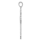 14K White Gold Polished Large Rope Frame Filigree Cross Pendant