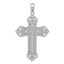 14K White Gold Polished Large Rope Frame Filigree Cross Pendant