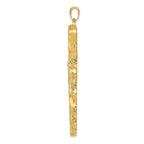 Large Tree Cross Pendant in 14K Yellow Gold, 58mm Textured - Sophia Jewelers