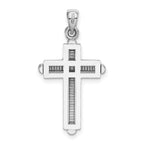  14K White Gold 2-D Beveled Stick Cross Charm