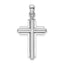  14K White Gold 2-D Beveled Stick Cross Charm