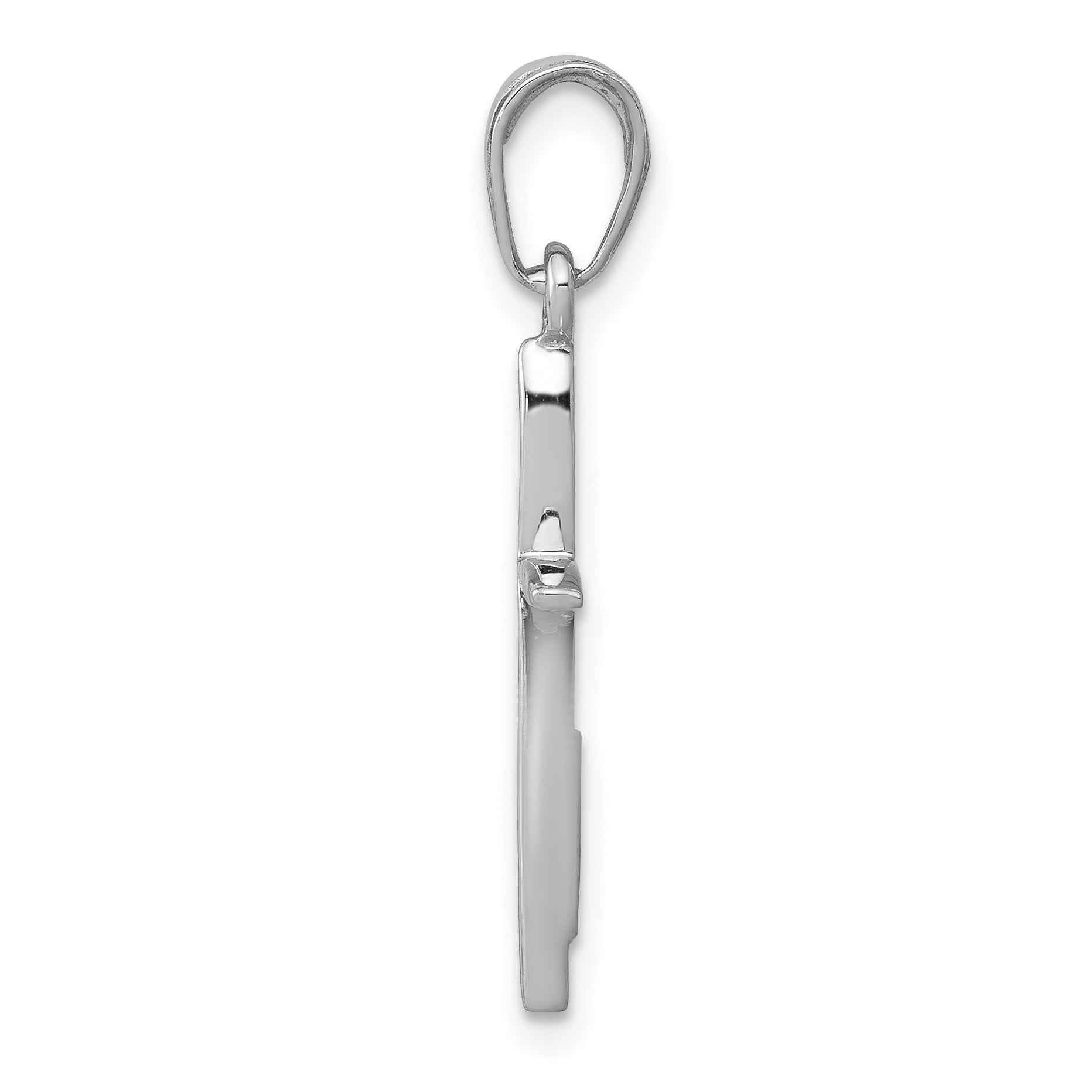 14K White Gold Polished Cross With Tapered Ends Pendant Secondary image