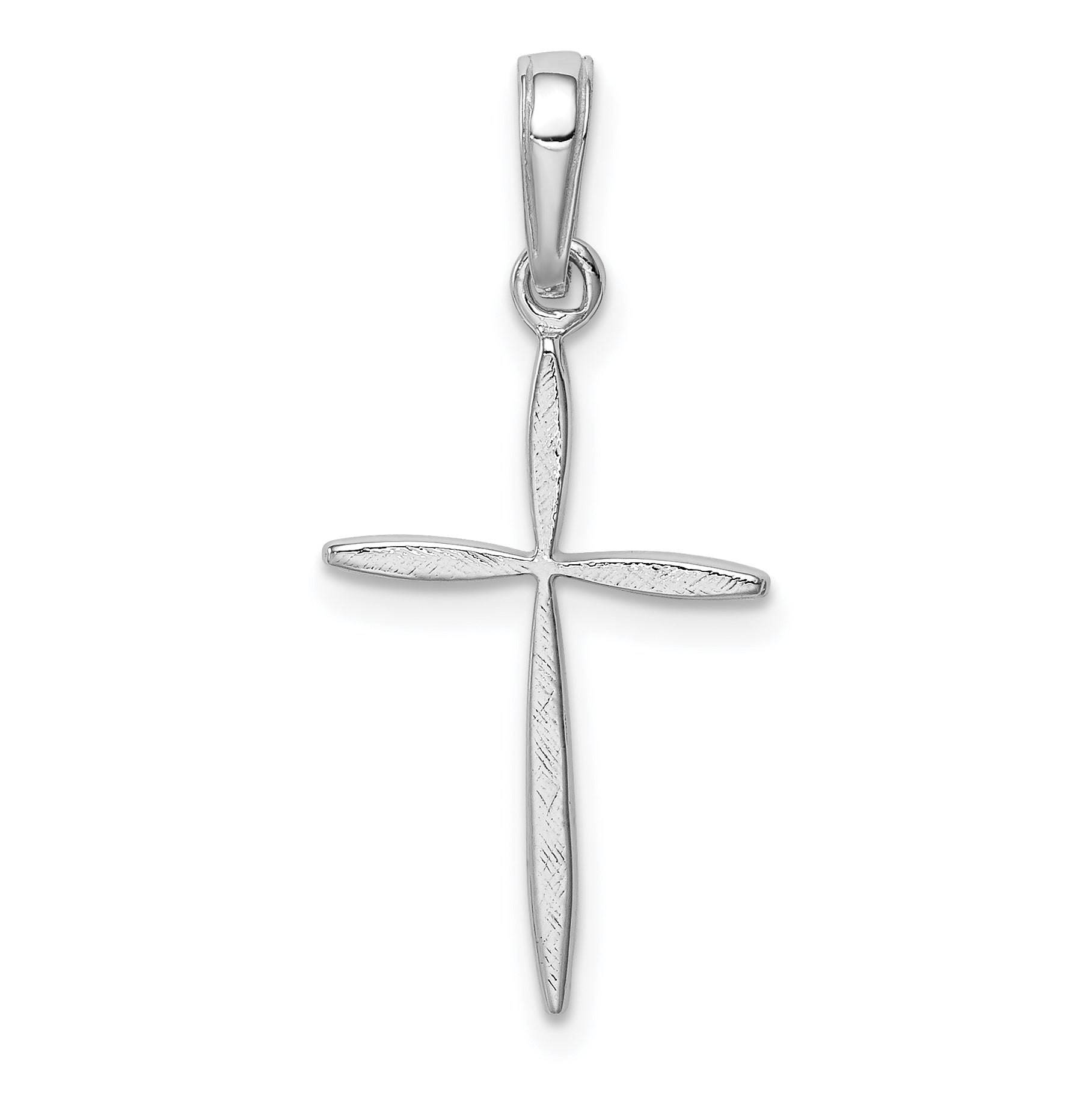 14K White Gold Polished Cross With Tapered Ends Pendant Main image