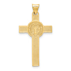14k Two-Tone Crucifix Reverses to St. Benedict Medal Pendant