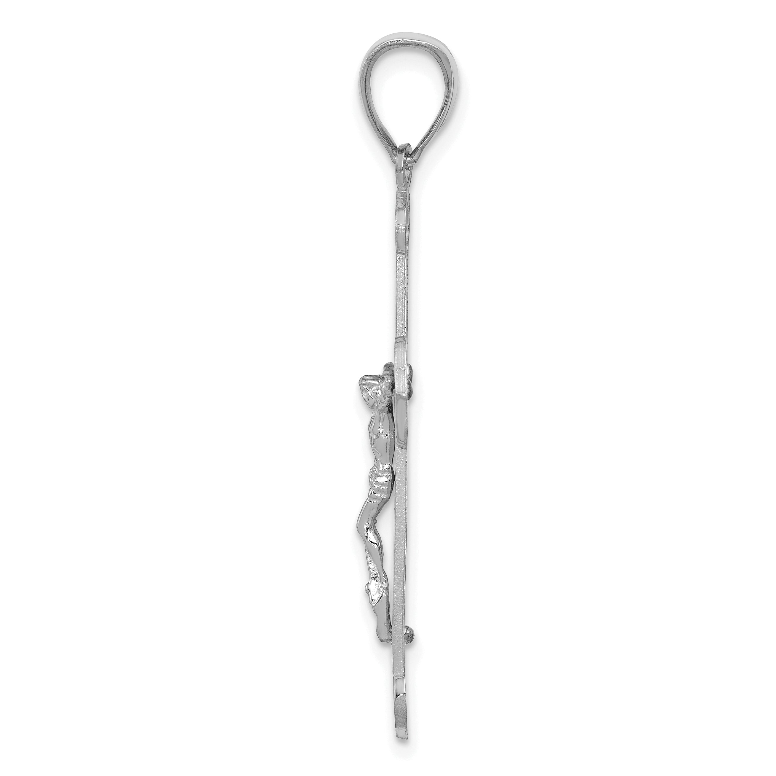 14K White Gold Polished Crucifix Pendant Secondary image