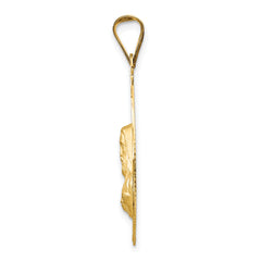 14K w/Rose and White Rhodium D/C Sagrado Corazon Oval Pendant