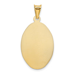 14K w/Rose and White Rhodium D/C Sagrado Corazon Oval Pendant