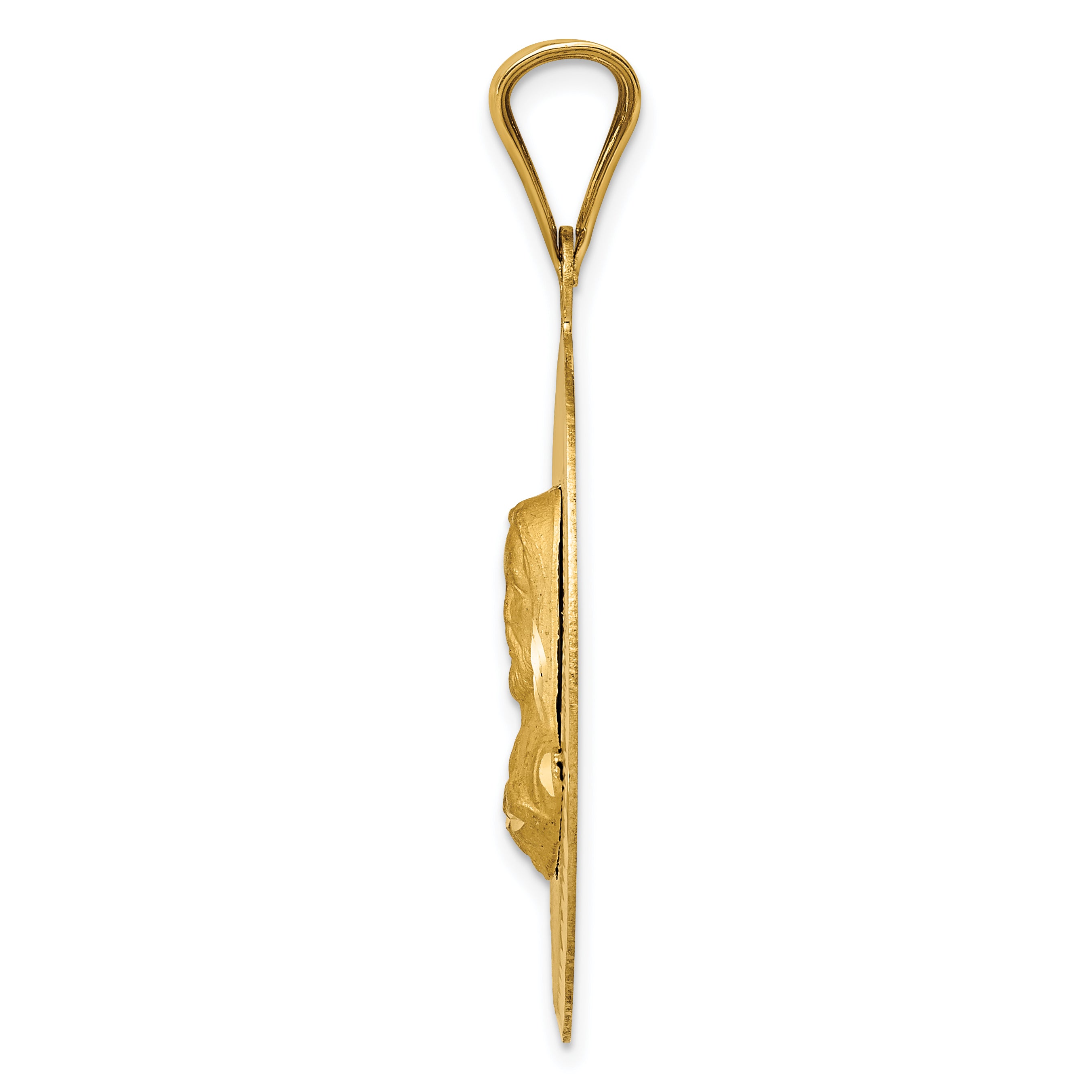 14K Polished D/C Sagrado Corazon Oval Pendant Secondary image