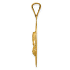 14K Polished D/C Sagrado Corazon Oval Pendant