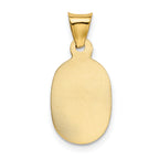 14K with Rose and White Rhodium Diamond-cut Corpus Oval Pendant