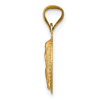 14K w/Rhodium Polished D/C Lady Of Guadalupe Circle Pendant