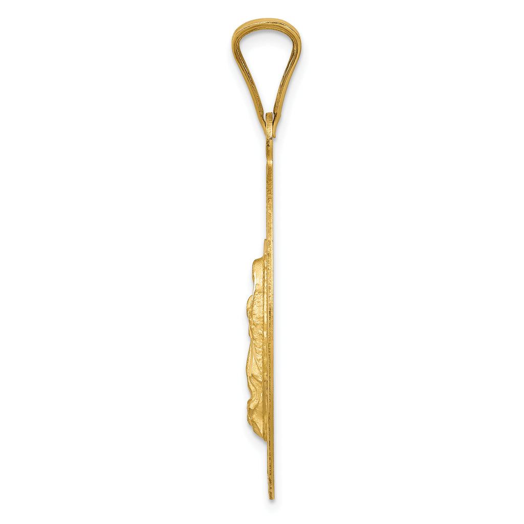14K Polished D/C  Lady Of Guadalupe Oval Pendant