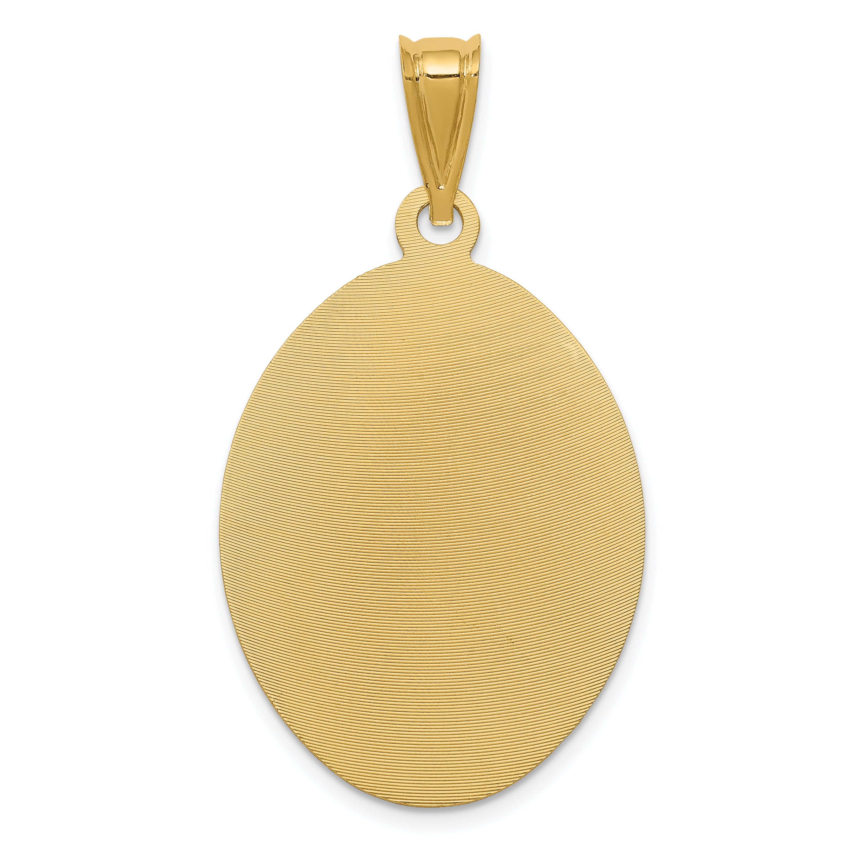 14K Polished D/C  Lady Of Guadalupe Oval Pendant