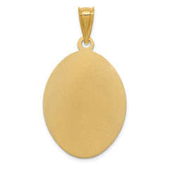 14K Polished D/C  Lady Of Guadalupe Oval Pendant