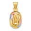 14K w/Rhodium D/C Lady Of Guadalupe Oval Pendant