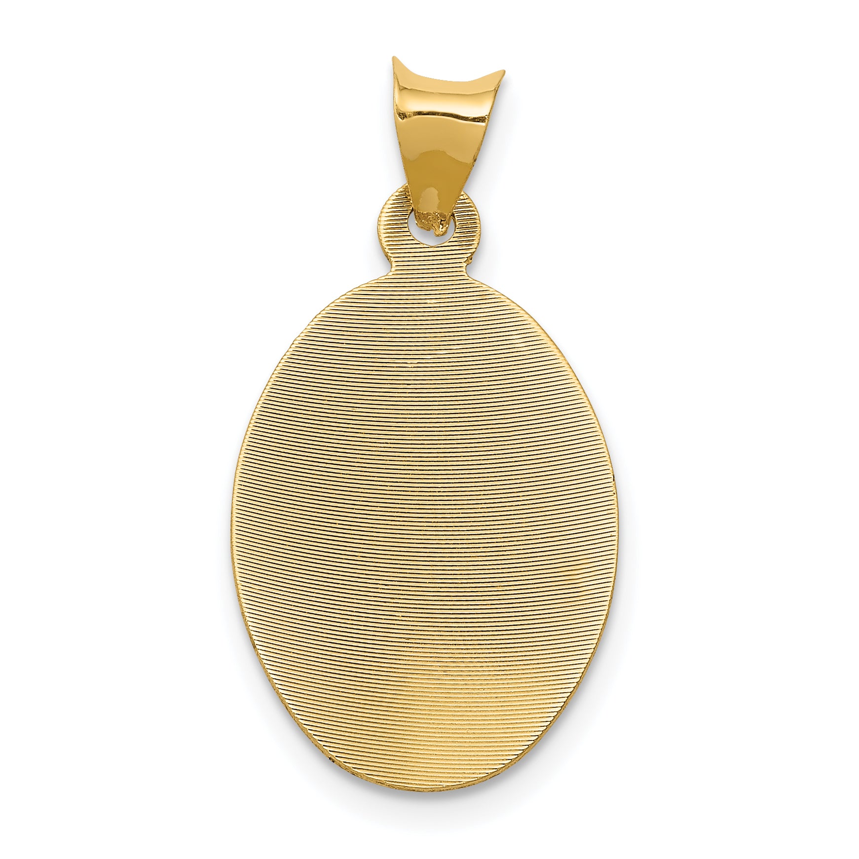 14K w/Rhodium D/C Lady Of Guadalupe Oval Pendant