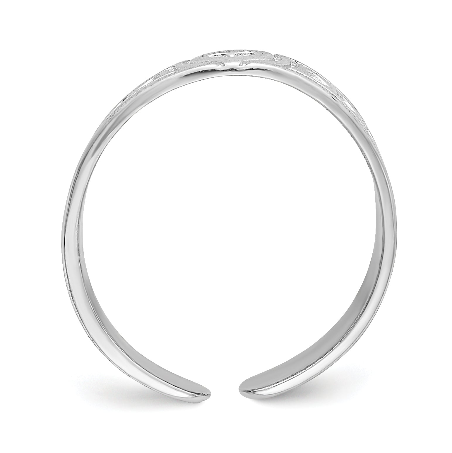 14K White Gold Polished Hearts Toe Ring Secondary image