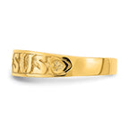 14K Gold Polished Jesus w/Hearts Ring