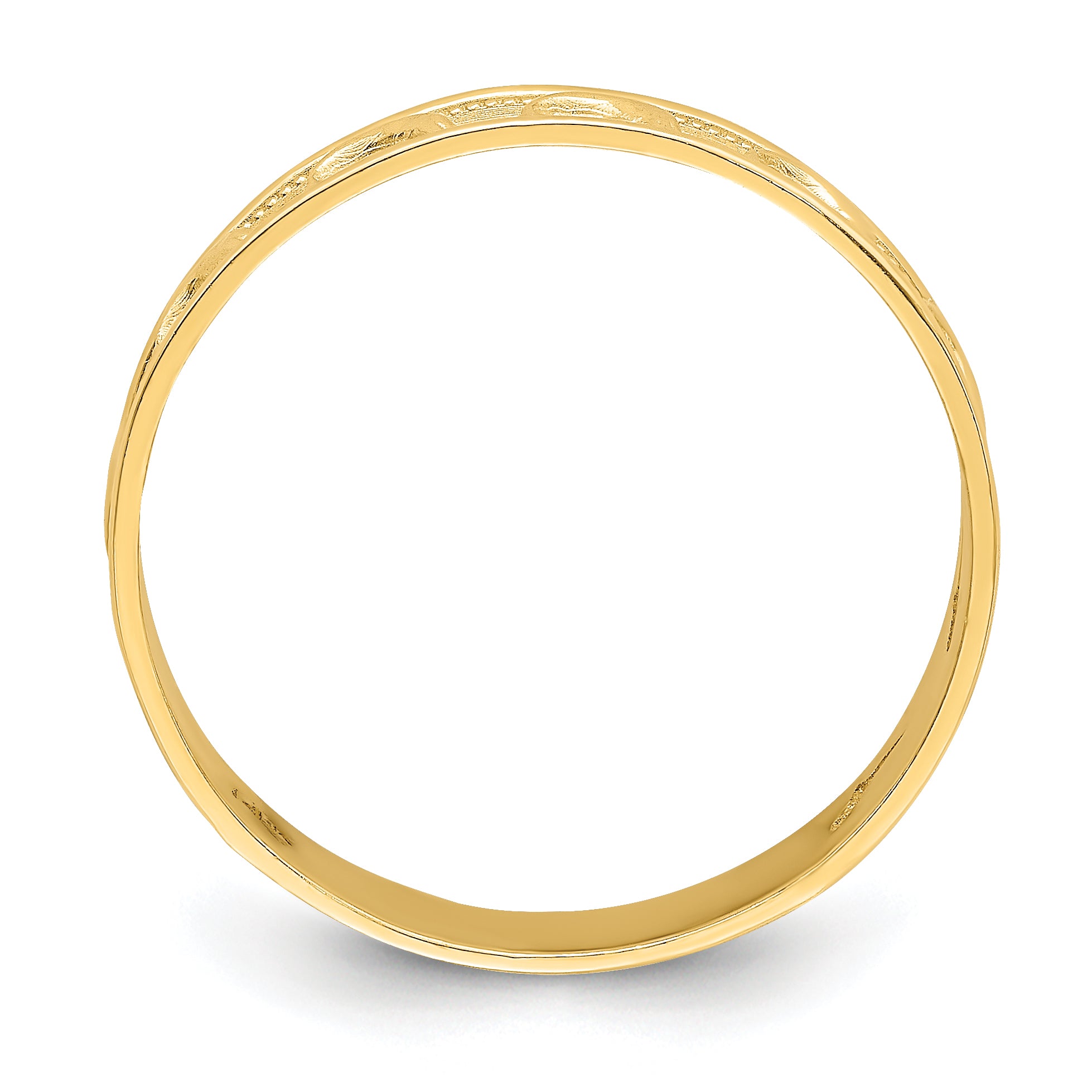 14K Gold Polished and Textured Dolphin Engraved Thumb Ring Secondary image
