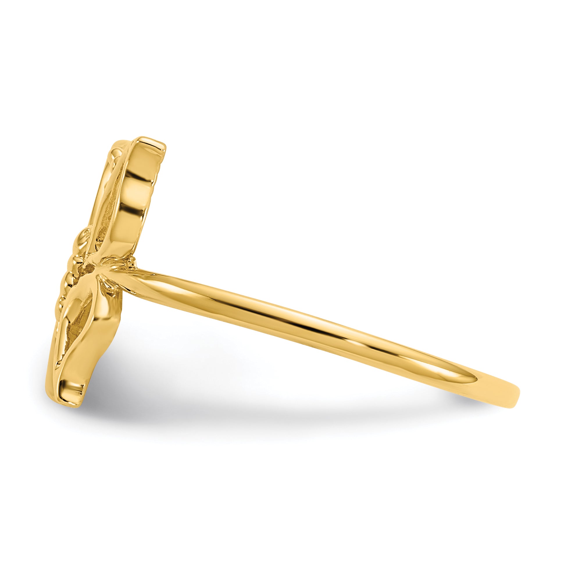 14K Gold Polished Butterfly Ring - A Symbol of Transformation and Grace