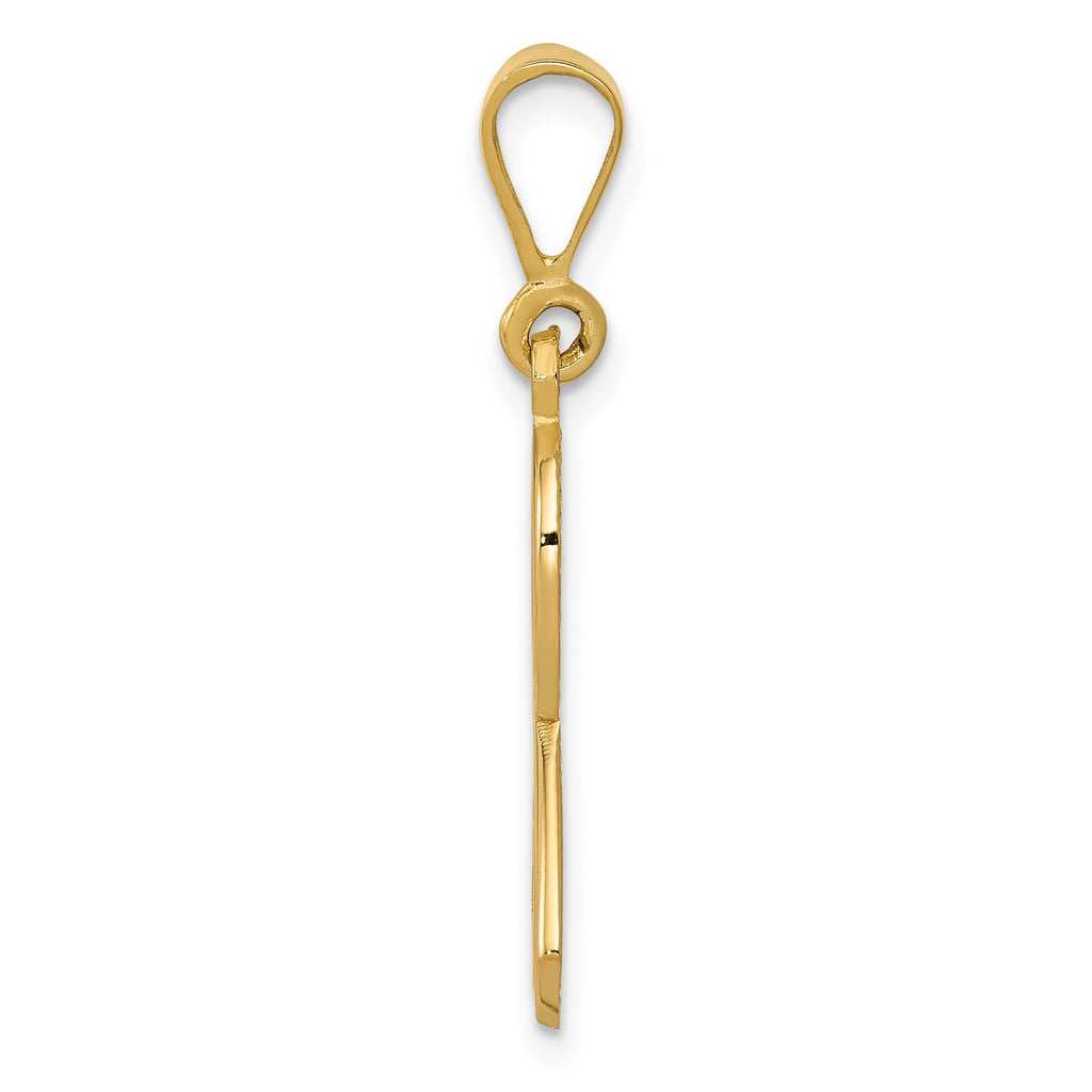 Exquisite 14K Gold Awareness Pendant With Polished Finish And Textured Design