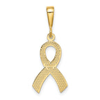 Exquisite 14K Gold Awareness Pendant With Polished Finish And Textured Design