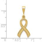 Exquisite 14K Gold Awareness Pendant With Polished Finish And Textured Design