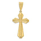 Nugget Cross Pendant in 14K Yellow Gold, 56mm Diamond-Cut - Sophia Jewelers