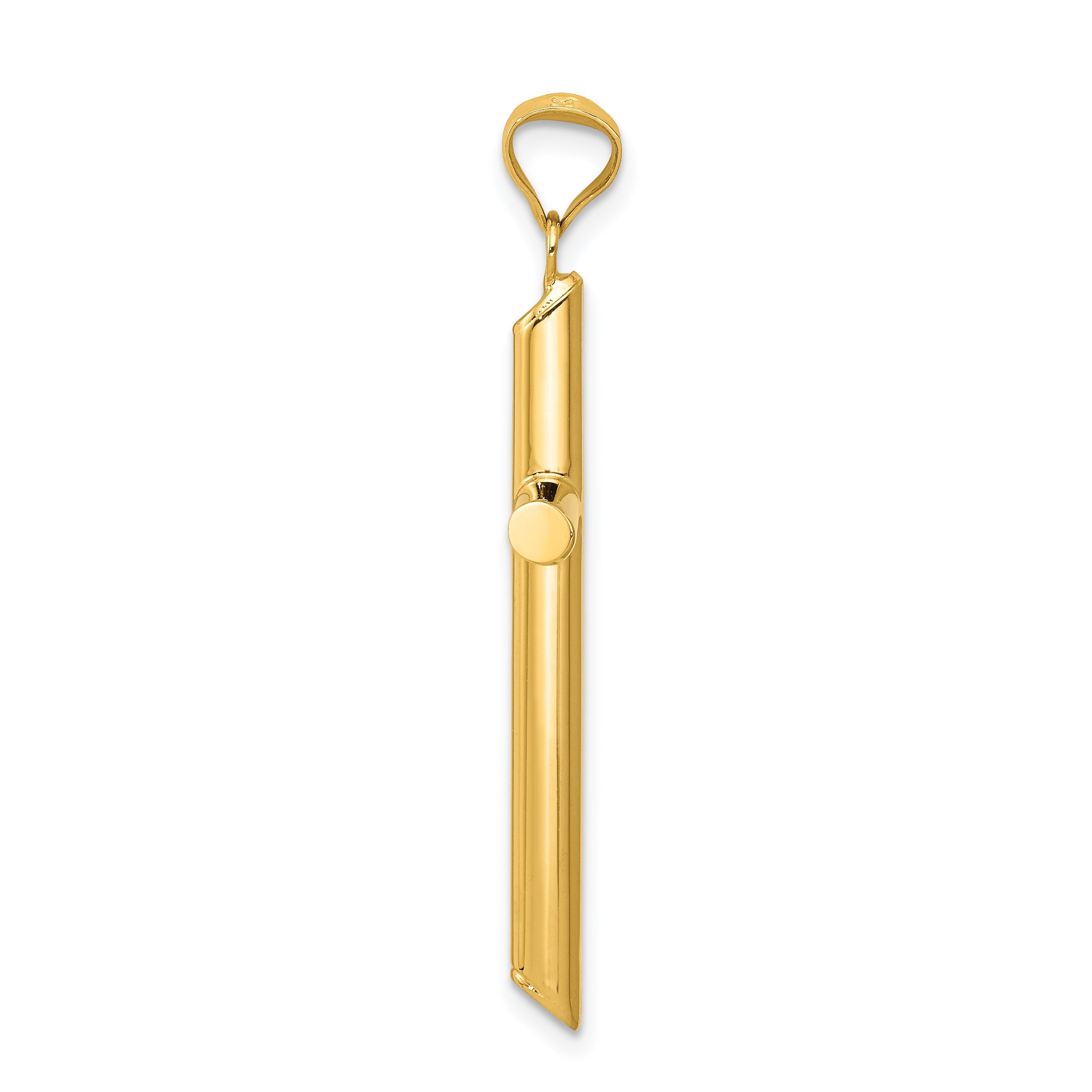 14k Polished Tube Cross Pendant