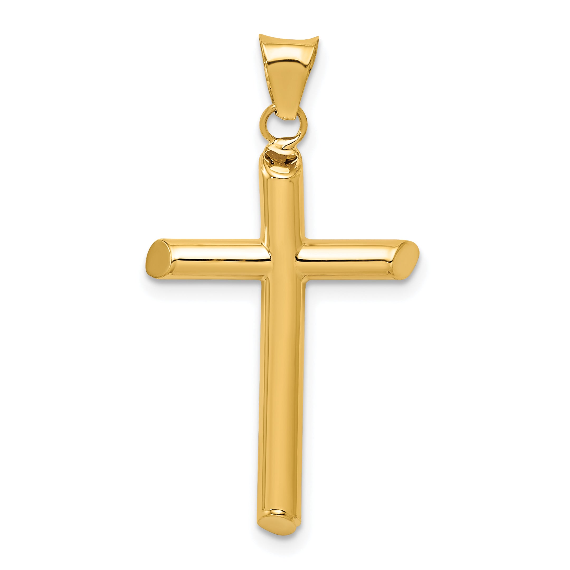 14k Polished Tube Cross Pendant Main image