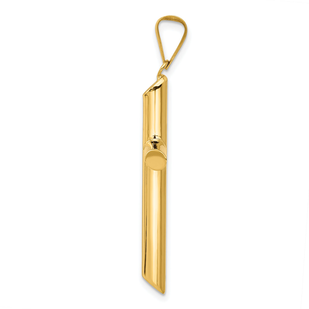 14k Polished Tube Cross Pendant