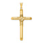 14K Polished with Center Wrap Tube Cross Pendant