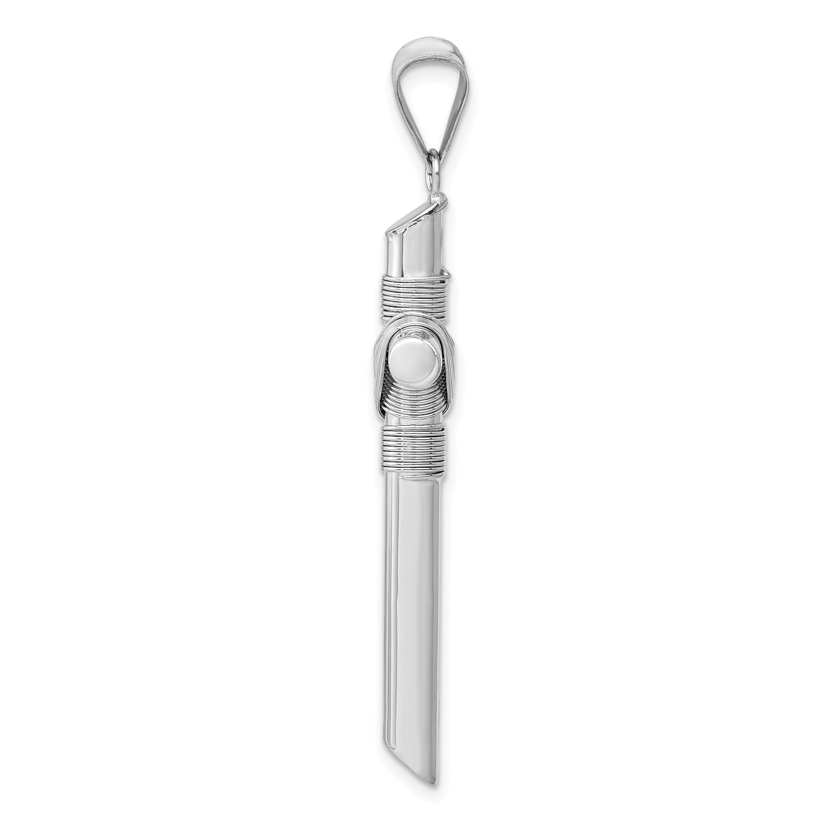 14K White Gold with Center Wrap Tube Cross Pendant Secondary image