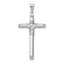14K White Gold with Center Wrap Tube Cross Pendant