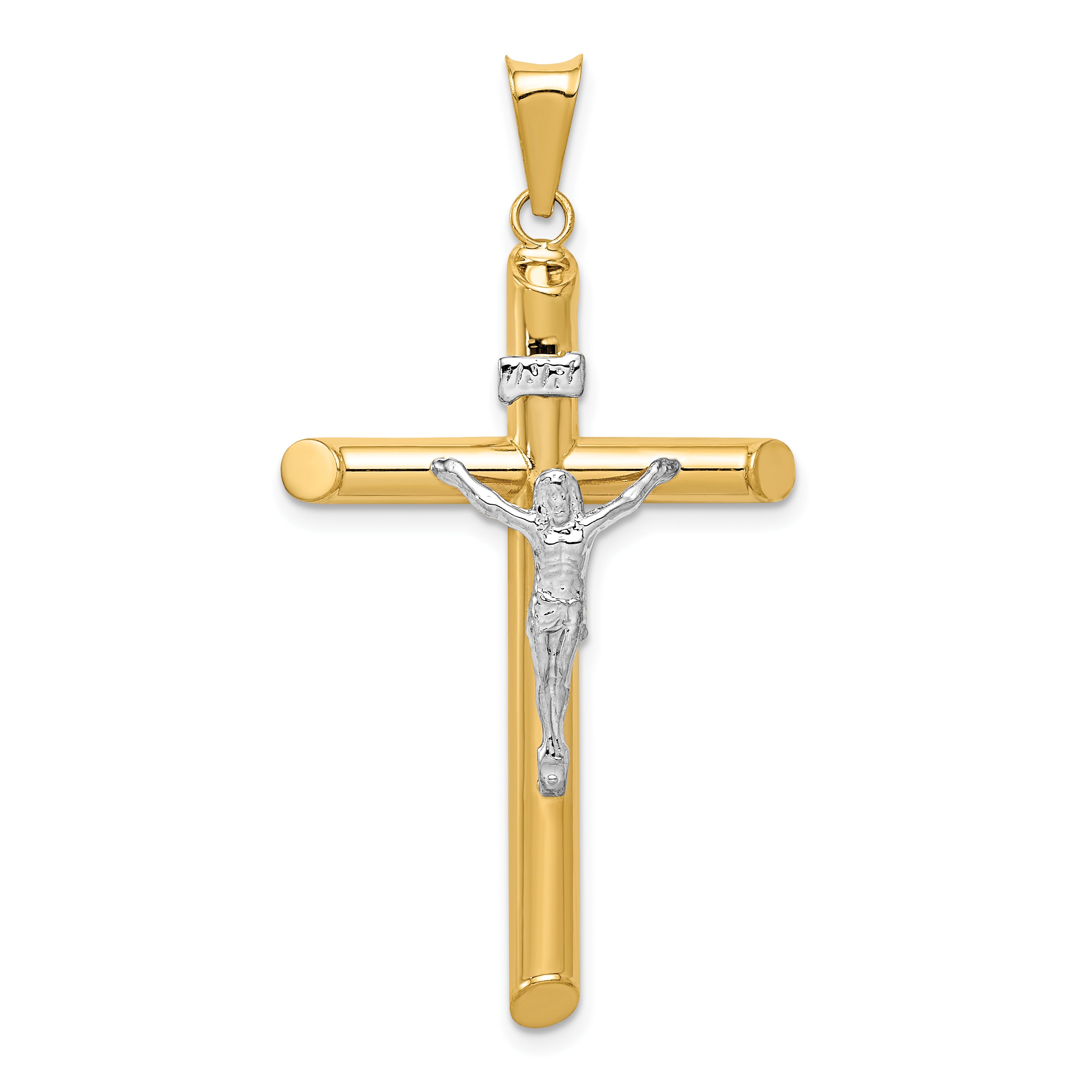 14k Two-Tone Polished Crucifix Pendant Main image