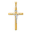14k Two-Tone Polished Crucifix Pendant