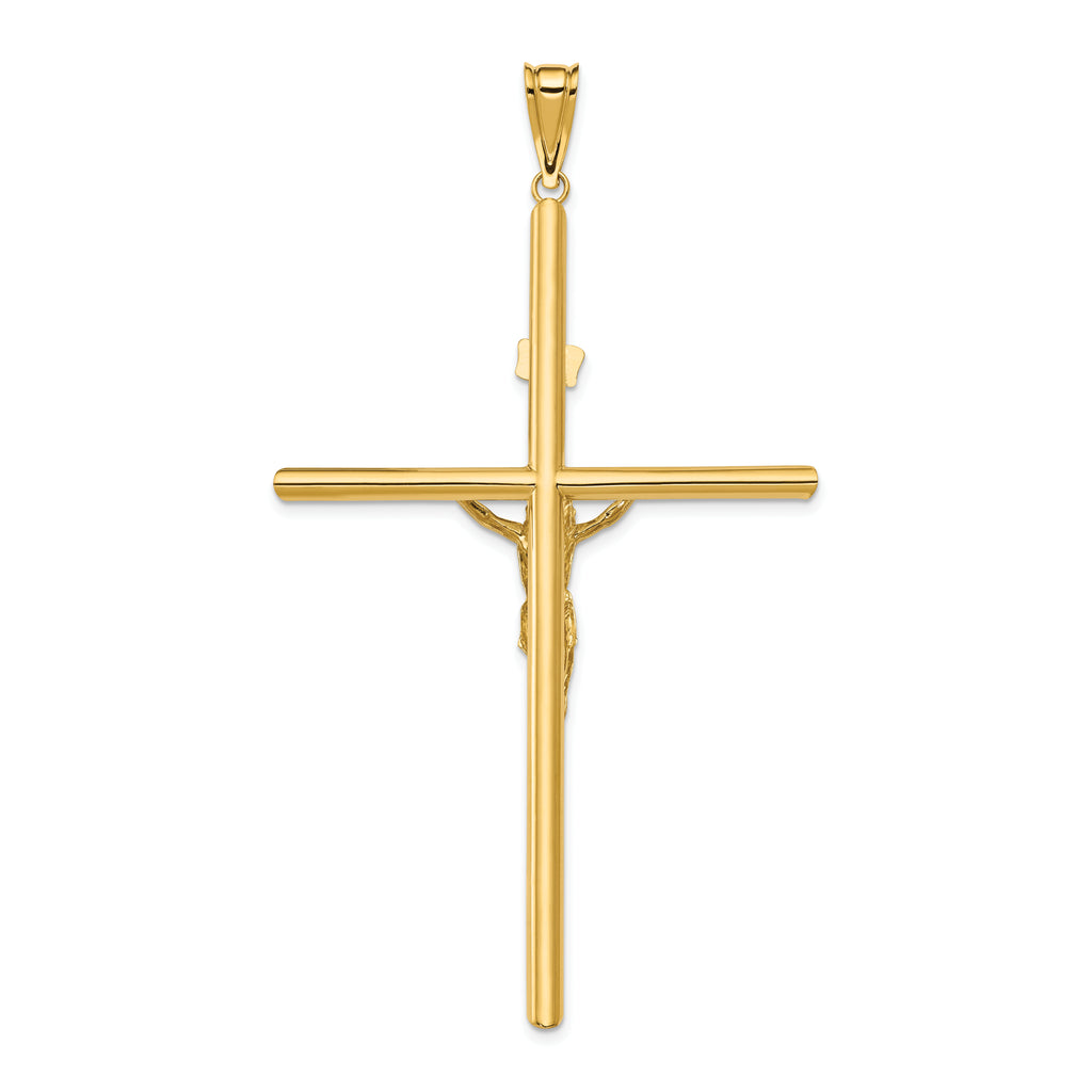 14k Two-Tone Polished Jesus Crucifix Pendant