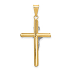14k Two-Tone Polished INRI Crucifix Pendant