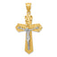 14K Two-Tone Gold Diamond-Cut and Polished Passion Crucifix Pendant