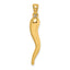 14k Hollow 3-D Italian Horn Pendant