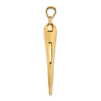 14k Hollow 3-D Italian Horn Pendant