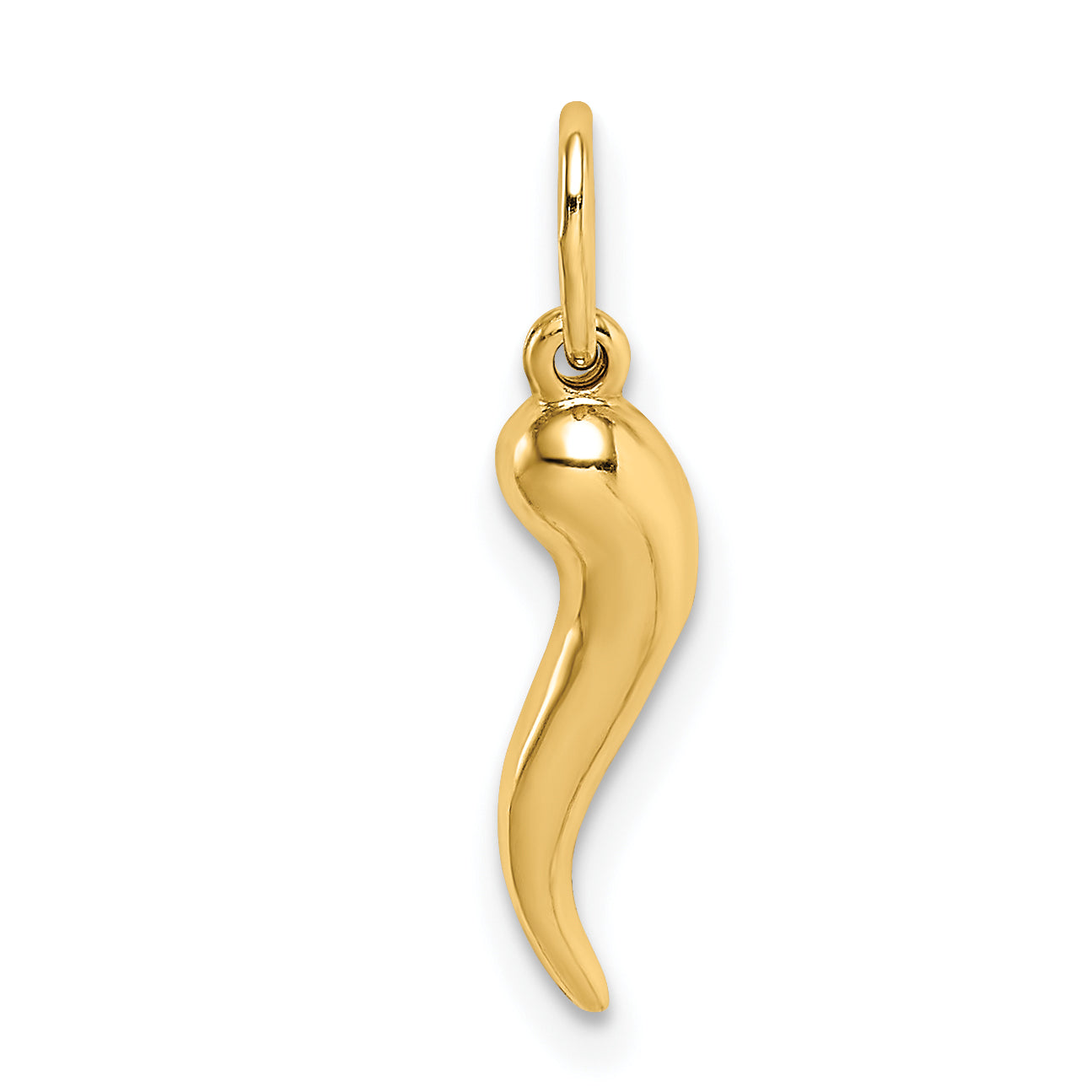14k Hollow Italian Horn Pendant Main image