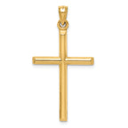 14k Hollow Diamond-cut Cross Pendant